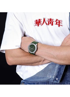 NAVIFORCE Men Green Sports Watch with Rubber Strap Durable Analog Quartz Wristwatch Water Resistant for Outdoor Activities  - Image 3