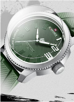 NAVIFORCE Men Green Sports Watch with Rubber Strap Durable Analog Quartz Wristwatch Water Resistant for Outdoor Activities  - Image 5