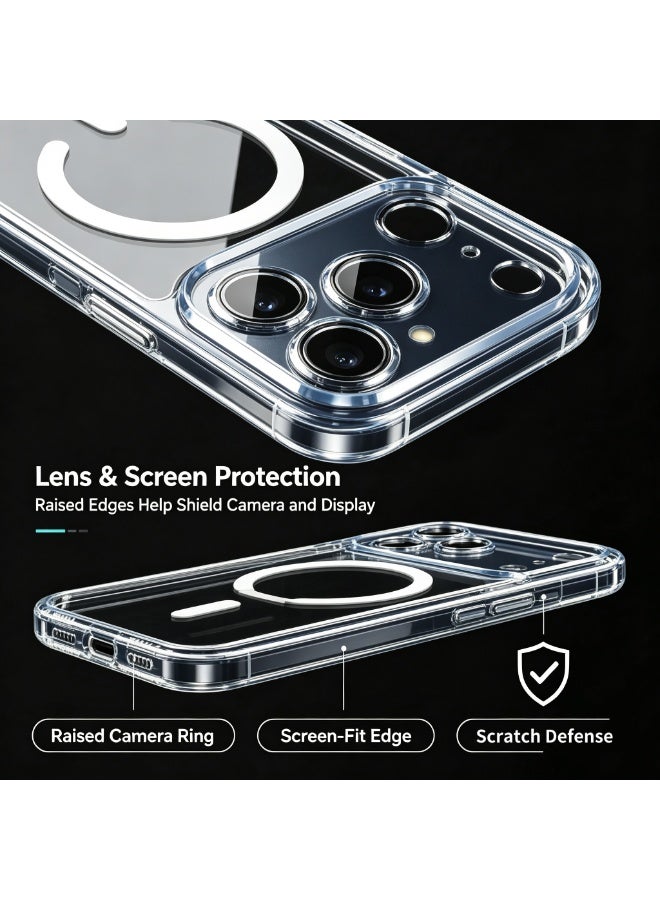 جراب iPhone 17 Pro Max، متوافق مع MagSafe، مضاد للاصفرار ومضاد للخدش، جراب شفاف متين مقاوم للصدمات لهاتف iPhone 17 Pro Max، شفاف - Image 4