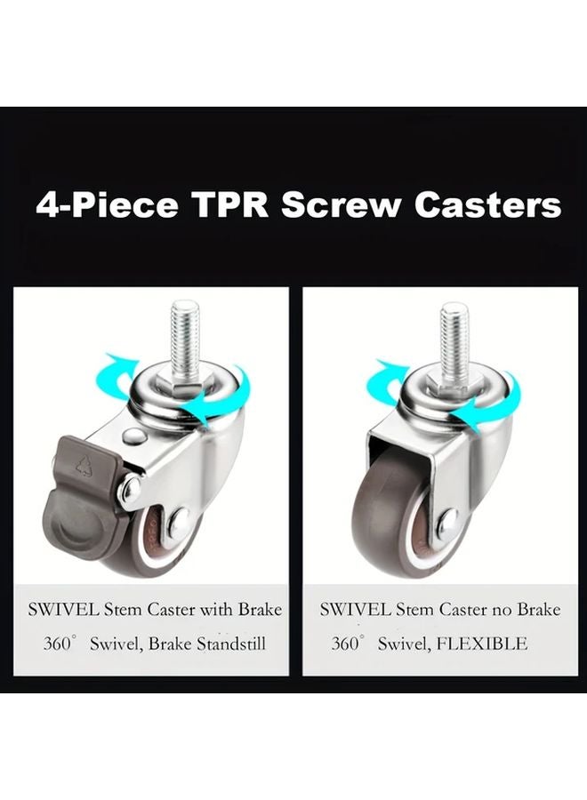 TPR Screw 1 25 Inch Wheel With Two Movable And Two Brakes - Image 4