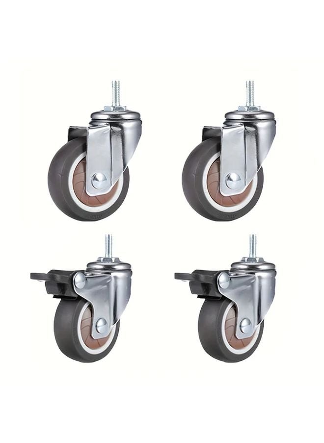 TPR Screw 1 25 Inch Wheel With Two Movable And Two Brakes - Image 1