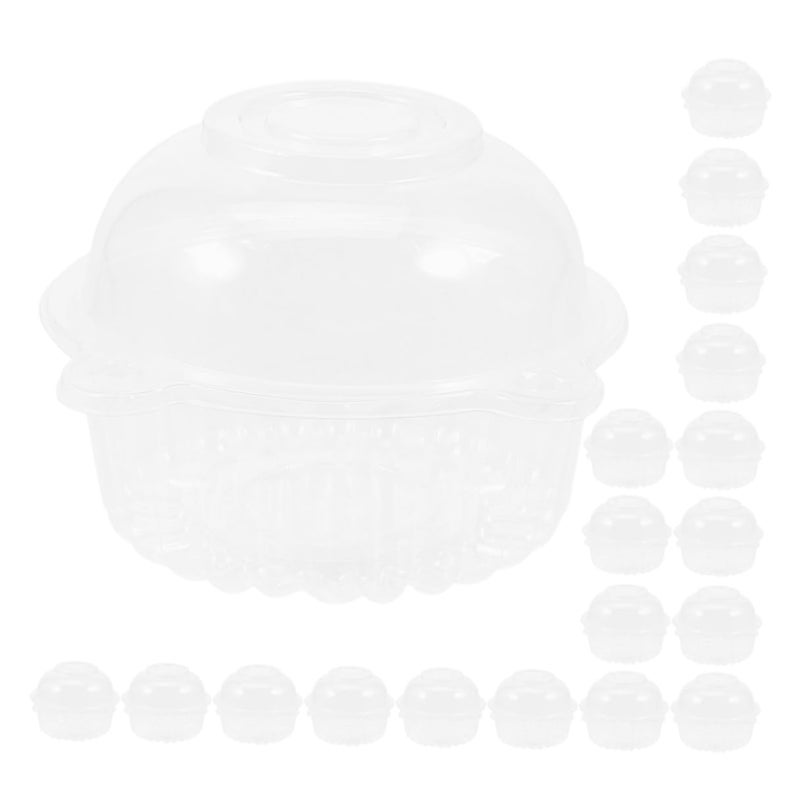 50 Pcs Clear Plastic Mini Cupcake Containers With Dome Lids For Dessert Storage - Image 2