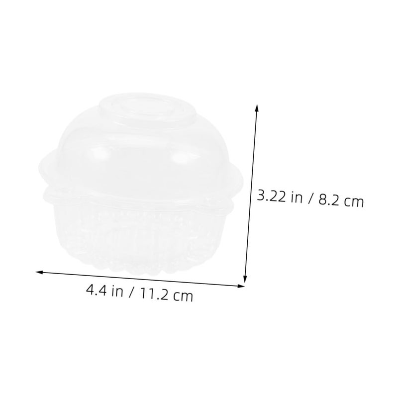 50 Pcs Clear Plastic Mini Cupcake Containers With Dome Lids For Dessert Storage - Image 3