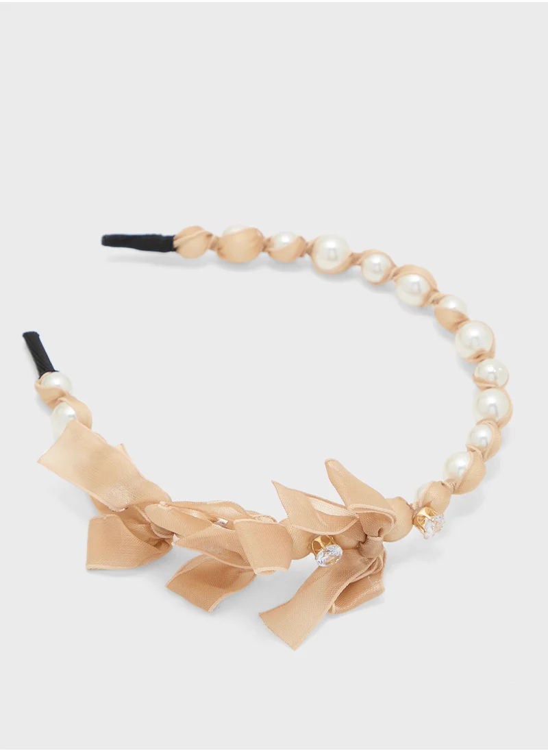 Ginger Bow Pearl Headband