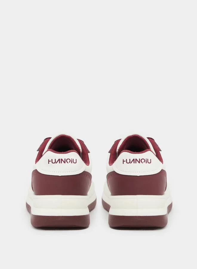 Styli Styli Women Burgundy Contrast Panel Sneakers