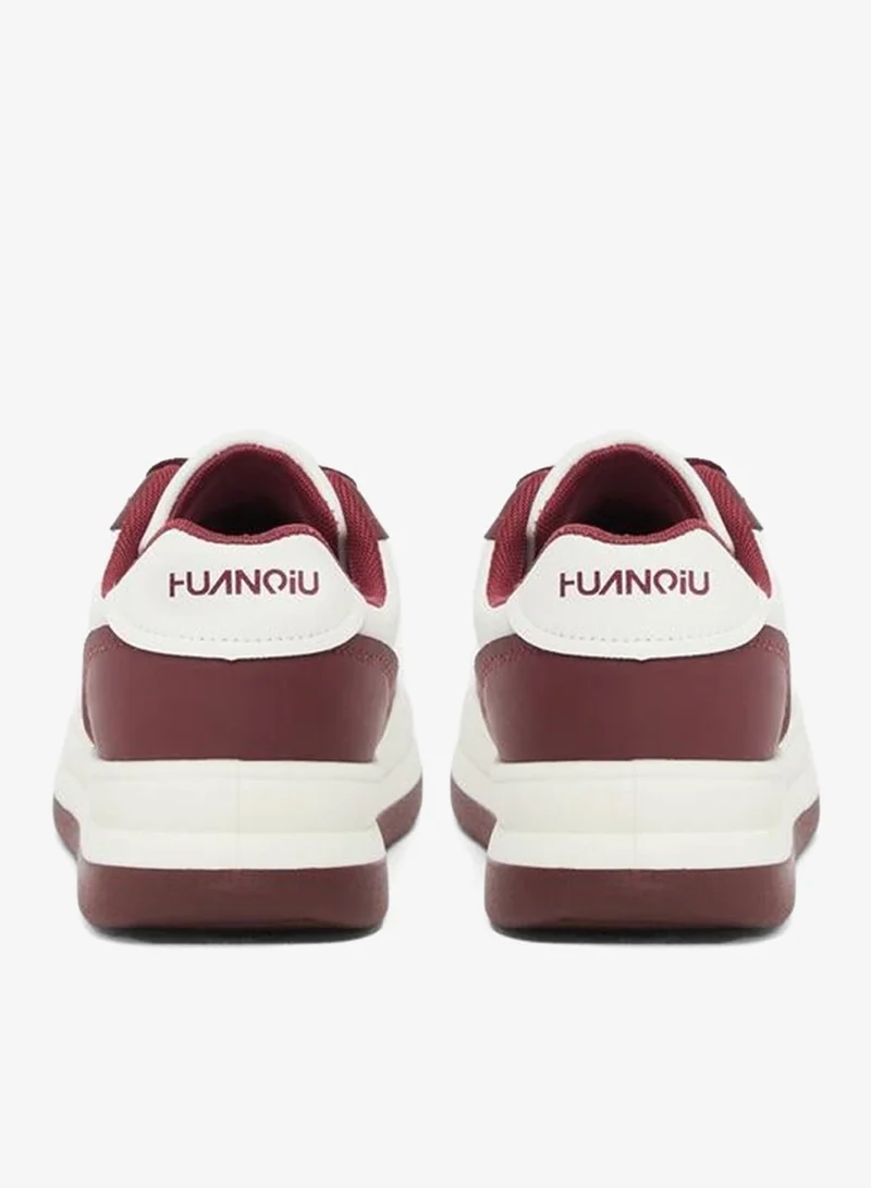Styli Burgundy Women Burgundy Contrast Panel Sneakers for Women | Best Price UAE