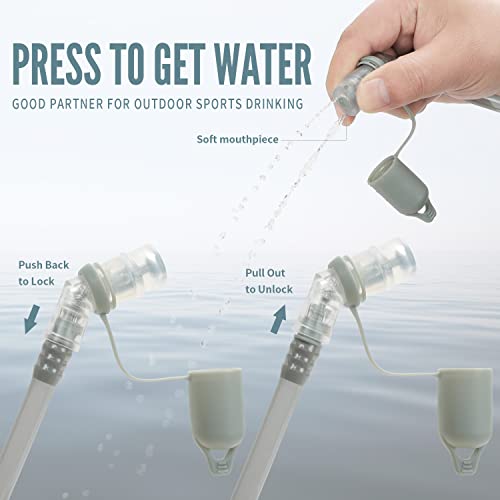 INOXTO 1.5L/2L Hydration Bladder, Water Bladder with Water Reservoir Hose Insulator & High Flow Bite Valve for Hiking Backpack, Leak Proof 1.5/2L Water Reservoir for Camping Cycling Running (1.5L) - Image 3