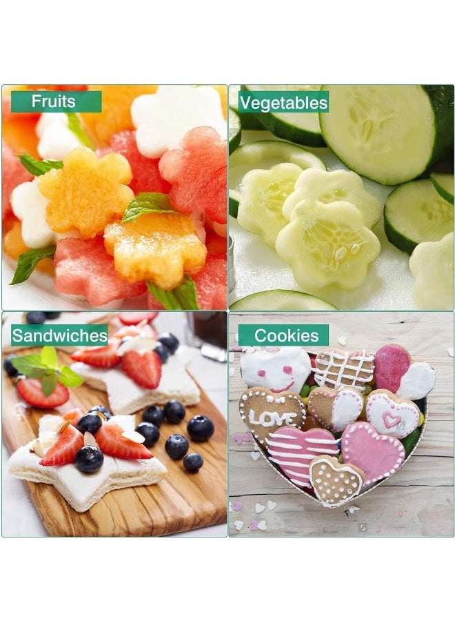 Bukela 12Pcs Stainless Steel Sandwich Cookie Cutters Set Mini Vegetable Fruit Cutters Food Grade Cookie Cutter Mold for Kids Food Decoration Tools for Kitchen - Image 5