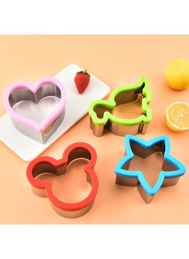 Bukela 12Pcs Stainless Steel Sandwich Cookie Cutters Set Mini Vegetable Fruit Cutters Food Grade Cookie Cutter Mold for Kids Food Decoration Tools for Kitchen - Image 3