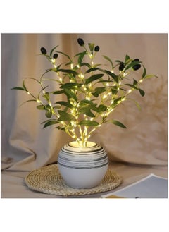 LDQ 1 pc Led Faux Olive Branch Tree Light with Metallic Wire, Decorative Lamp, Home, Switch Control, Multi Color 
