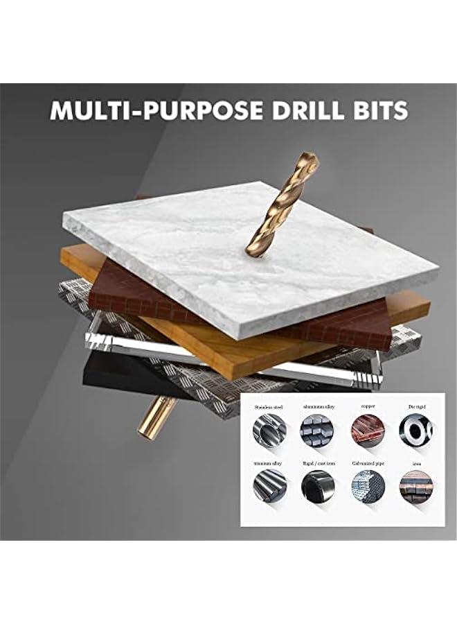 13 PCS Metric M35 Cobalt Steel Twist Drill Bit Set HSS Extremely Heat Resistant with Straight Shank to Cut Through Hard Metals Like A Hot Knife Through er,Such as Stainless Steel,Titanium Alloy  - Image 4