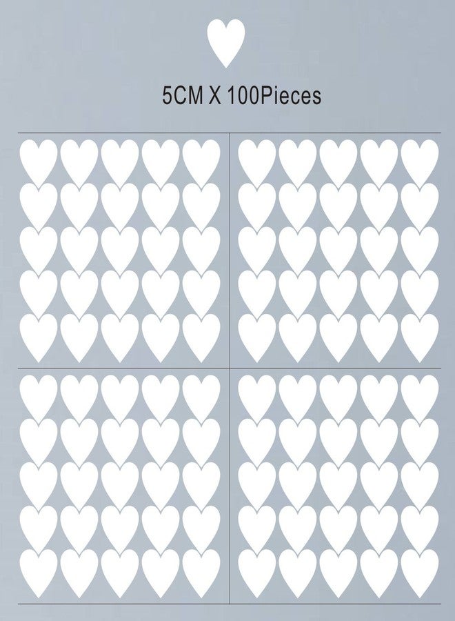 JURUOXIN 2inchx100 Pieces DIY Heart Wall Decal Vinyl Sticker for Baby Kids Children Boy Girl Bedroom Decor Removable Nursery Decoration (White) - Image 3