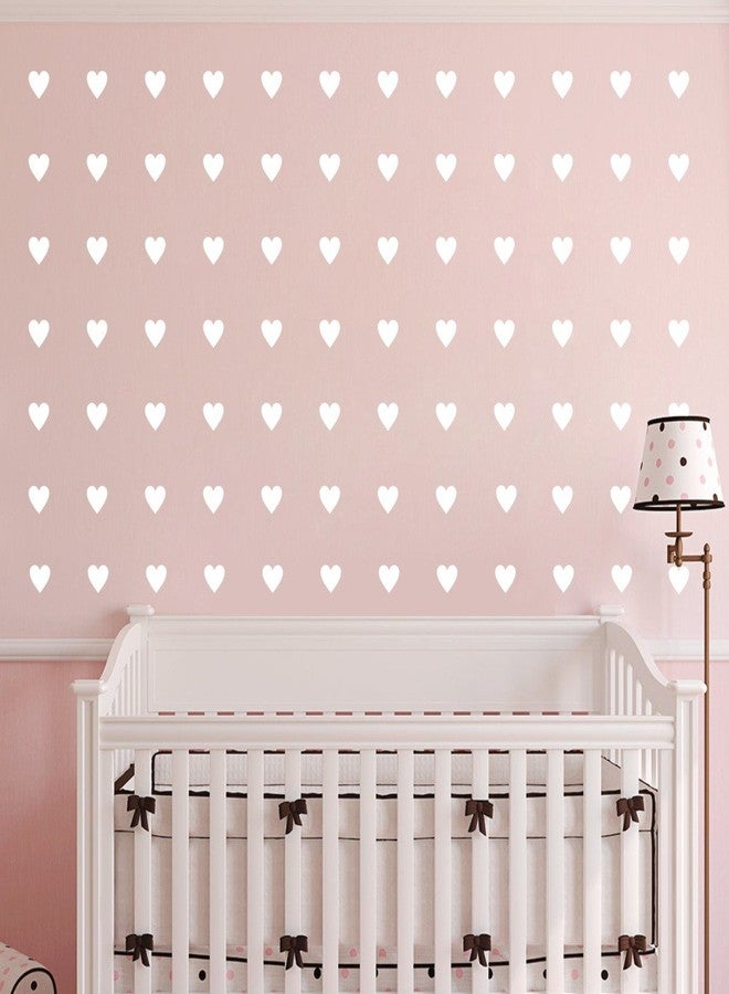 JURUOXIN 2inchx100 Pieces DIY Heart Wall Decal Vinyl Sticker for Baby Kids Children Boy Girl Bedroom Decor Removable Nursery Decoration (White) - Image 2