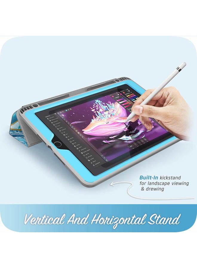 I-blason Cosmo Case for iPad 9th/8th/7th Generation, iPad 10.2 (2021/2020/2019), Full-Body Trifold with Built-in Screen Protector Protective Smart Cover with Auto Sleep/Wake & Pencil Holder (Blue) - Image 2