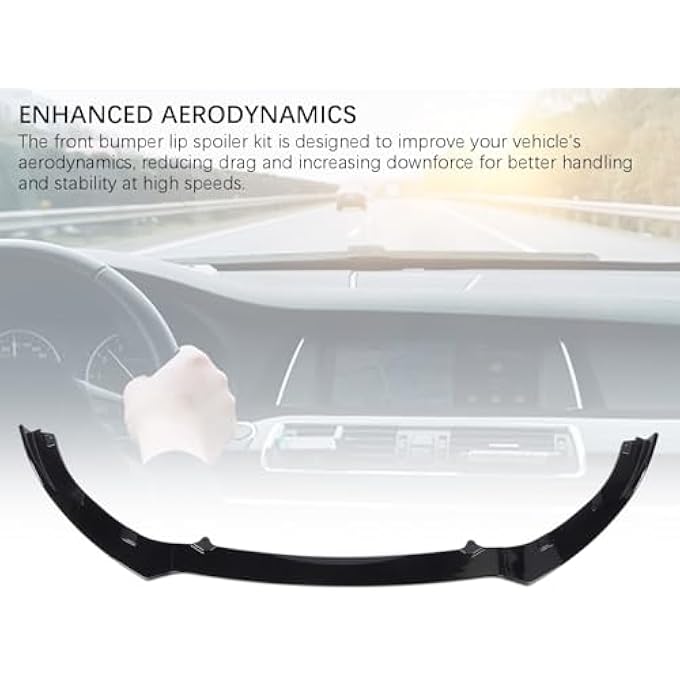 Cryfokt For Bumper Lipsplitter, Impact-resistant Aerodynamic Front Bumper Lip Body Kit Glossy Black For Mx-5 Miata Nd 2016 - Image 2
