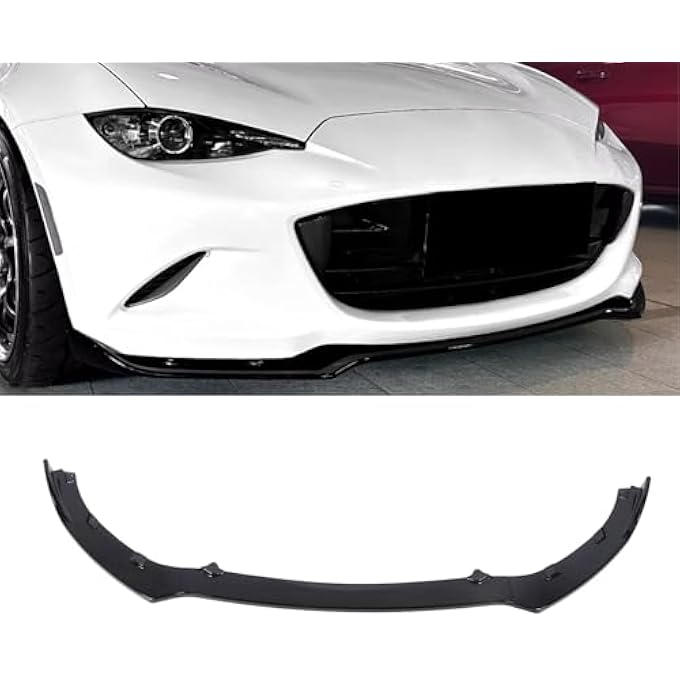 Cryfokt For Bumper Lipsplitter, Impact-resistant Aerodynamic Front Bumper Lip Body Kit Glossy Black For Mx-5 Miata Nd 2016 - Image 3