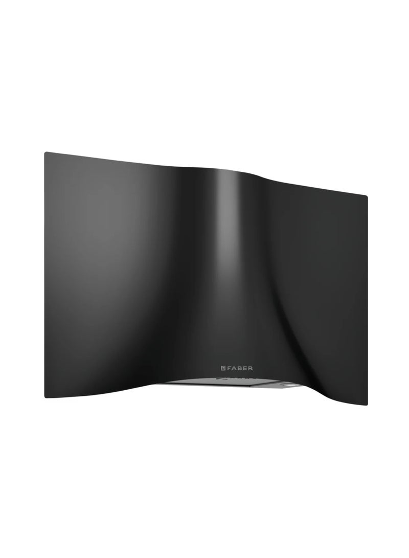 فابر Kitchen Cooker Hood, 90 cm Wall-Mount, 740 m³/h Suction Power,  3 Speed + Intensive, Electronic Buttons, LED Lighting, Matte Black Curved - VEIL BK A90 ( Made in Italy  ) 250 W 110.0324.954 Matte Black - Image 3