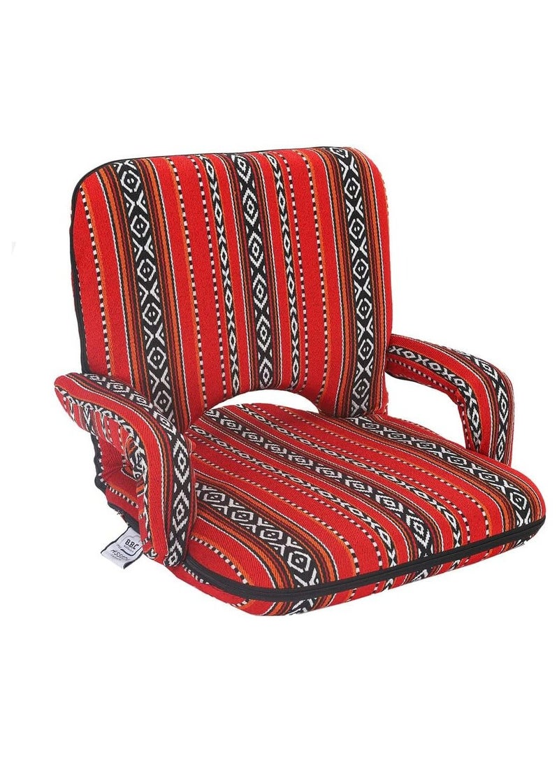 سمارت هوم كرسي أرضي قابل للطي  مبطن ومريح وناعم الملمس مع مسند زراع ، مقعد رحلات ،كرسي رياضي، كرسي خارجي وكرسي حديقة  ٥٤   x ٦٢   x ٤٢  سم - Image 1