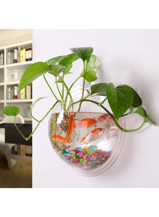 وعاء حائط أبيض من الأكريليك مقاس 15 بوصة من VAYINATO® (مع أحجار مجانية) لتزيين الحائط للأسماك والنباتات المائية الداخلية (15 بوصة) من Petzlifeworld - Image 3