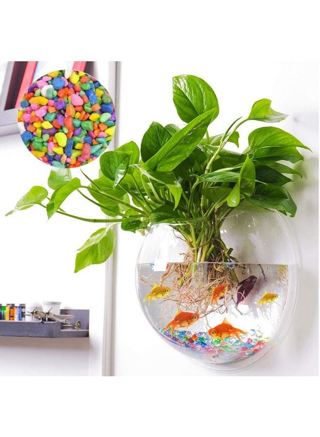 وعاء حائط أبيض من الأكريليك مقاس 15 بوصة من VAYINATO® (مع أحجار مجانية) لتزيين الحائط للأسماك والنباتات المائية الداخلية (15 بوصة) من Petzlifeworld - Image 1