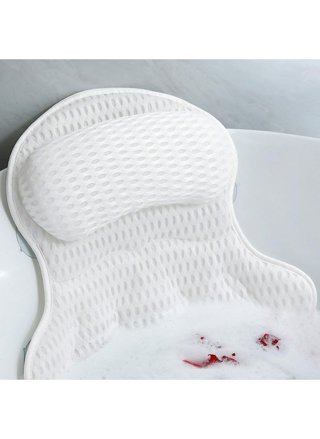 Aleponna Bath Pillow Luxury Bathtub Pillow Bath Pillows For Tub Neck And Back Support Ergonomic Tub Pillow For Bath With 4D Air Mesh + 6 Strong Suction Cups Great Spa Gifts Bathtub Accessories  - Image 1