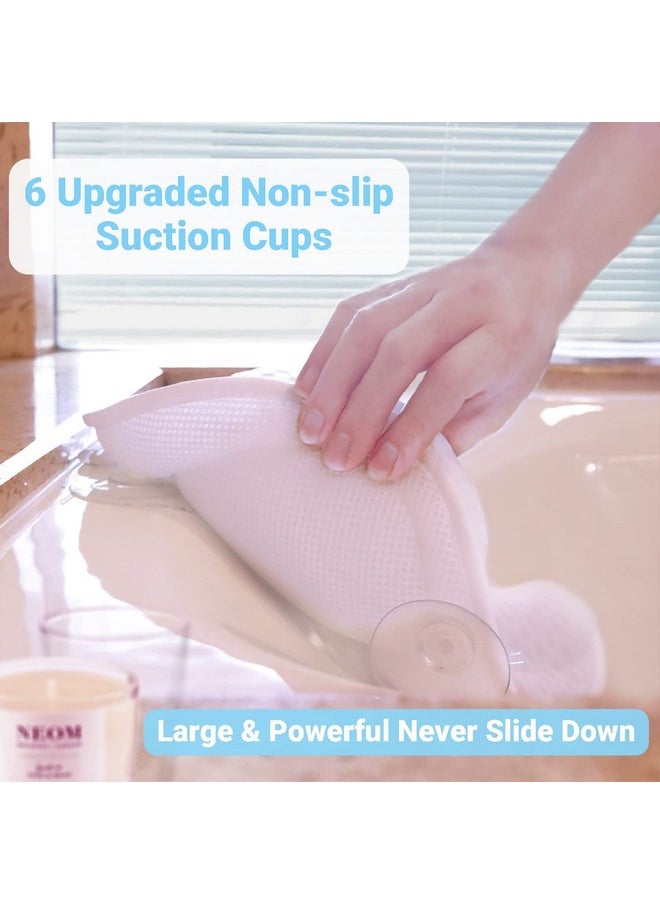 Aleponna Bath Pillow Luxury Bathtub Pillow Bath Pillows For Tub Neck And Back Support Ergonomic Tub Pillow For Bath With 4D Air Mesh + 6 Strong Suction Cups Great Spa Gifts Bathtub Accessories  - Image 3