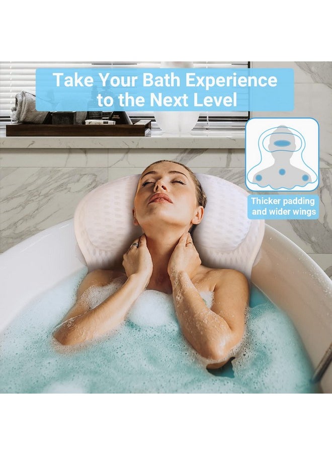 Aleponna Bath Pillow Luxury Bathtub Pillow Bath Pillows For Tub Neck And Back Support Ergonomic Tub Pillow For Bath With 4D Air Mesh + 6 Strong Suction Cups Great Spa Gifts Bathtub Accessories  - Image 4