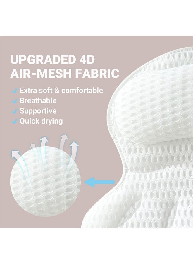 Aleponna Bath Pillow Luxury Bathtub Pillow Bath Pillows For Tub Neck And Back Support Ergonomic Tub Pillow For Bath With 4D Air Mesh + 6 Strong Suction Cups Great Spa Gifts Bathtub Accessories  - Image 5