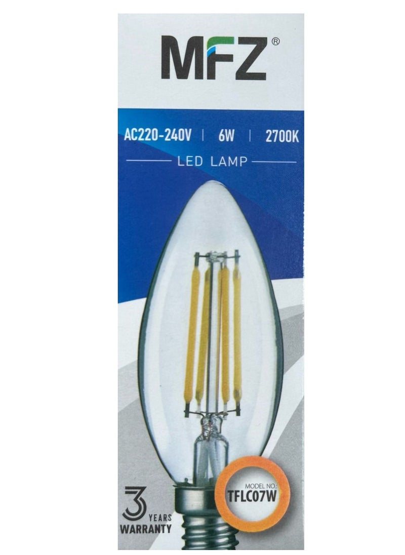 MFZ MFZ LED Lamp 6W | 2700K Warm White | 600 Lumens | AC 220-240V | 50/60Hz | 100 lm/W Energy Efficient Bulb  - Image 2