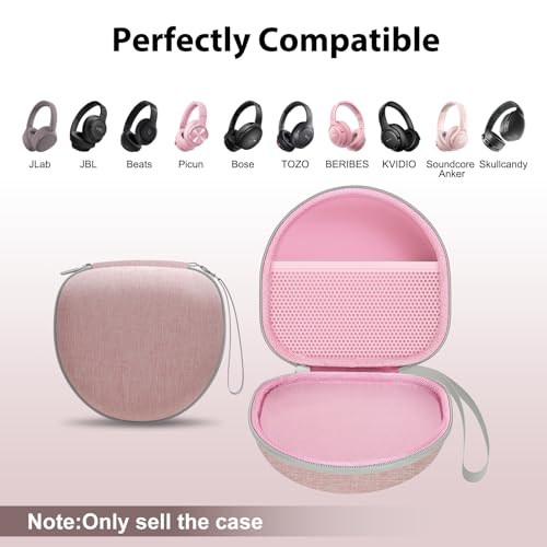 XANAD Headphone Headset Case for BeatsJLabLorelei X8JBLTOZOBERIBESPicunKVIDIO Noise Cancelling OverEar Foldable Headphones Pink - Image 3
