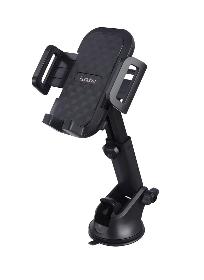 Earldom - Earldom EH280 Car Phone Holder – Strong Suction – Adjustable Telescopic Arm-360° Rotation – Black - Image 1