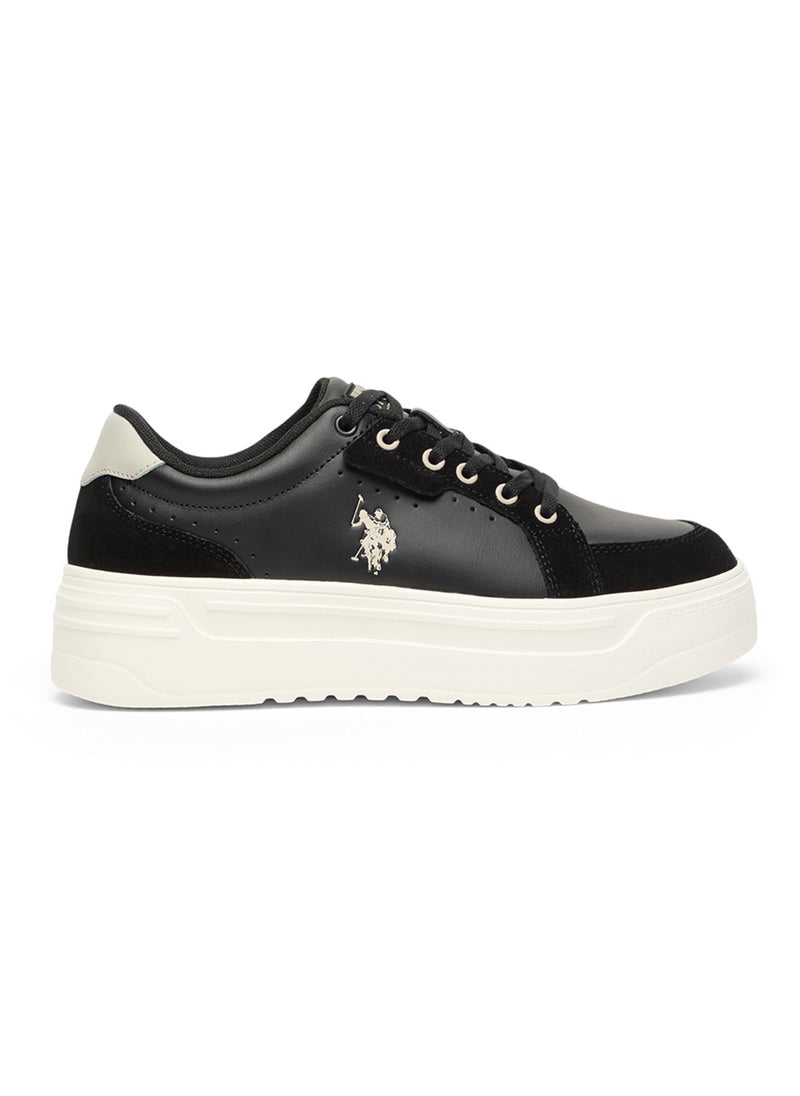 U.S. Polo Assn. Women's Black Platform Sneakers  - Stylish Lace-Up Design with Comfort Cushioned Sole for Everyday Wear  - Image 1