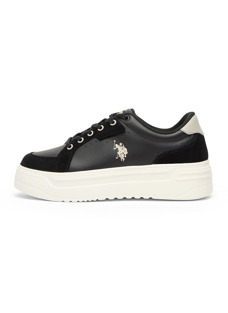 U.S. Polo Assn. Women's Black Platform Sneakers  - Stylish Lace-Up Design with Comfort Cushioned Sole for Everyday Wear  - Image 2