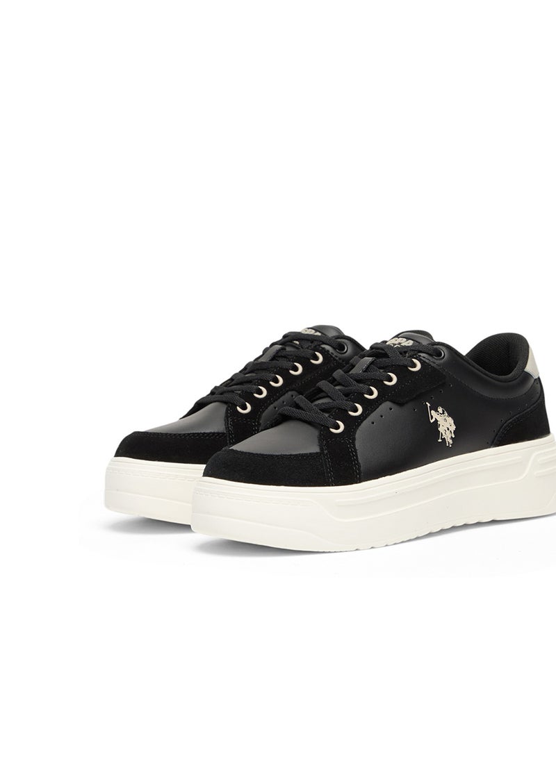 U.S. Polo Assn. Women's Black Platform Sneakers  - Stylish Lace-Up Design with Comfort Cushioned Sole for Everyday Wear  - Image 3