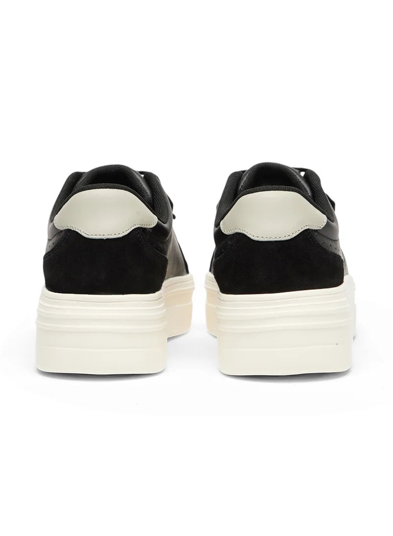 U.S. Polo Assn. Black/White Women's Black Platform Sneakers  - Stylish Lace-Up Design Shoes with Comfort Cushioned Sole for Everyday Wear for Women | Best Price UAE