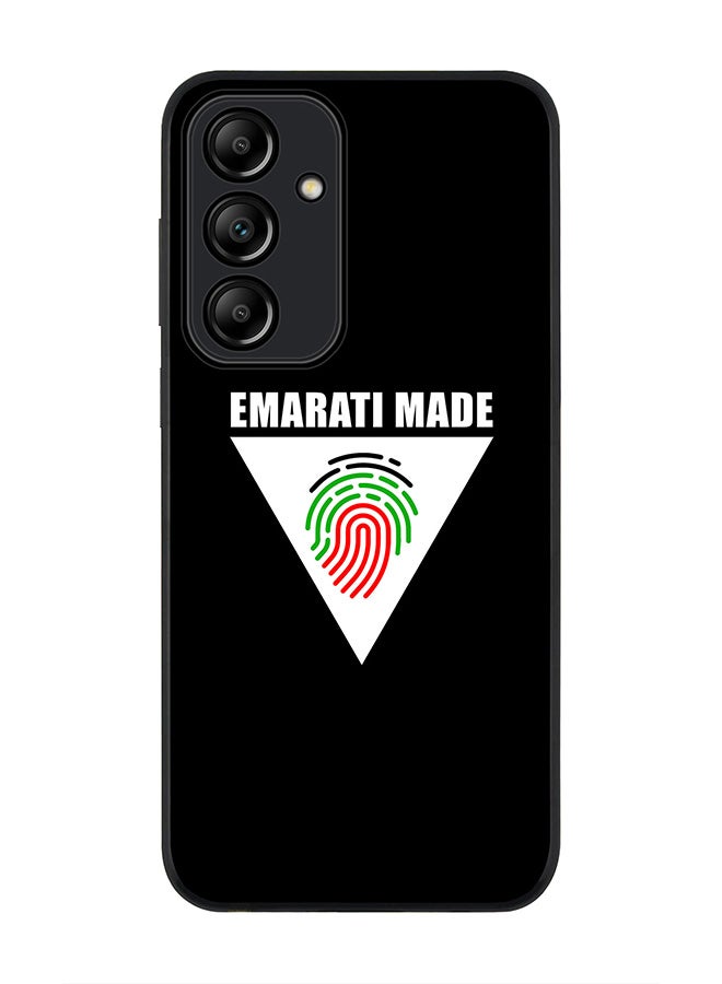 Stylizedd Rugged Black Edge Case for Samsung Galaxy A55, Slim fit Case Flexible Anti Drop TPU Gel Thin Cover -  Emarati Made Triangle - Image 1