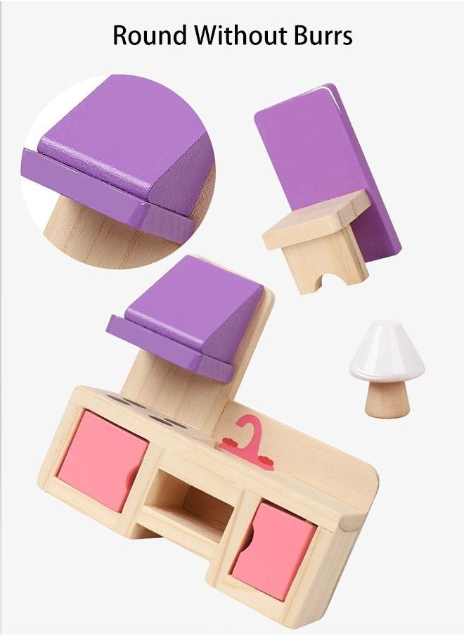 YelaJoy Luxury 3-Story Kids Wooden Dollhouse,Solid Wood,Large Size with Furniture, Accessories, and 6 dolls L: 24.9 W: 17.3 H: 28.7 inch  - Image 4