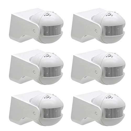 Quick Sense BS039B | PIR Motion Sensor Light Switch | 180° Infrared Wall Switch | Adjustable Delay & LUX | Indoor/Outdoor Use | Neutral Wire Required | 110–240V AC | Pack of 6 - Image 1