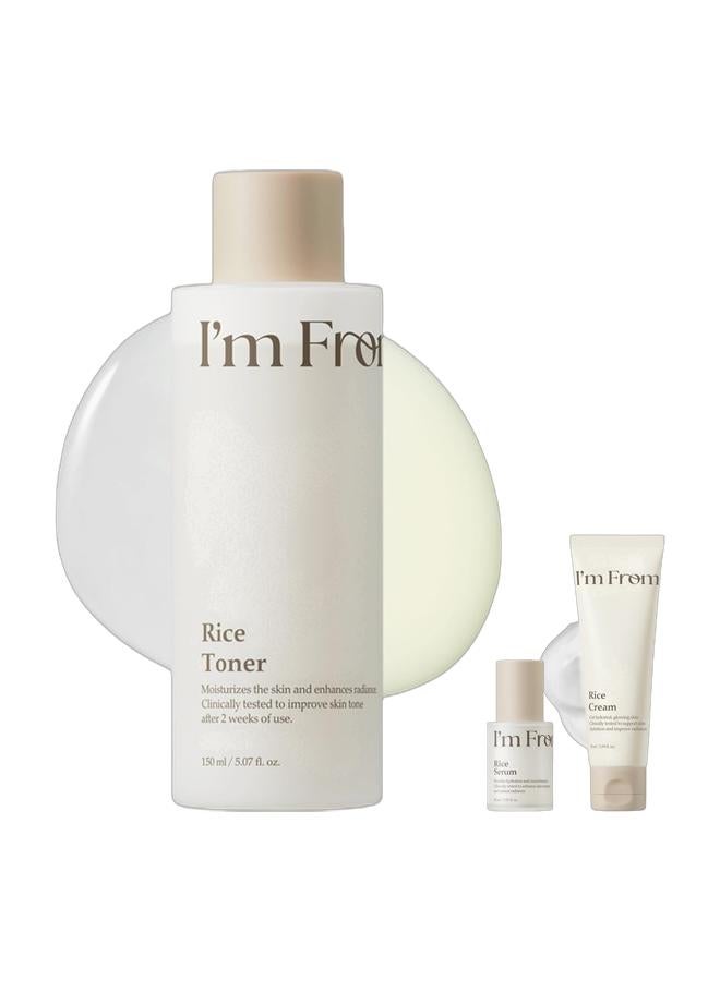 I'M FROM Rice Hydration Ritual Bundle Of Serum, Cream & Toner - Image 1