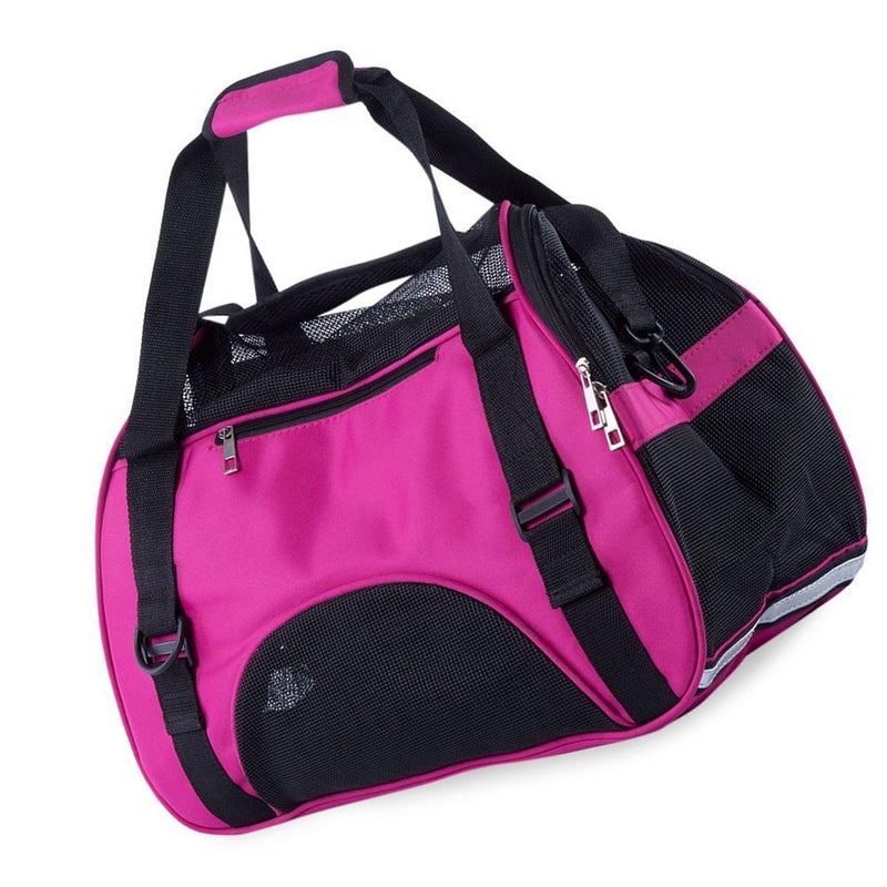 Cat Dog Pet Carrier Mesh Soft-sided Outdoor Travel Handbag with Safety Zippers Size S(Green) - Image 5