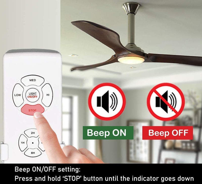 Smekitlly Universal Ceiling Fan Remote Control Kit - 3-in-1 Wireless Mini Remote with Speed Control, Light Switch & Timer for Hunter, Honeywell, Harbor Breeze, Westinghouse & Other Major Brands - Image 5