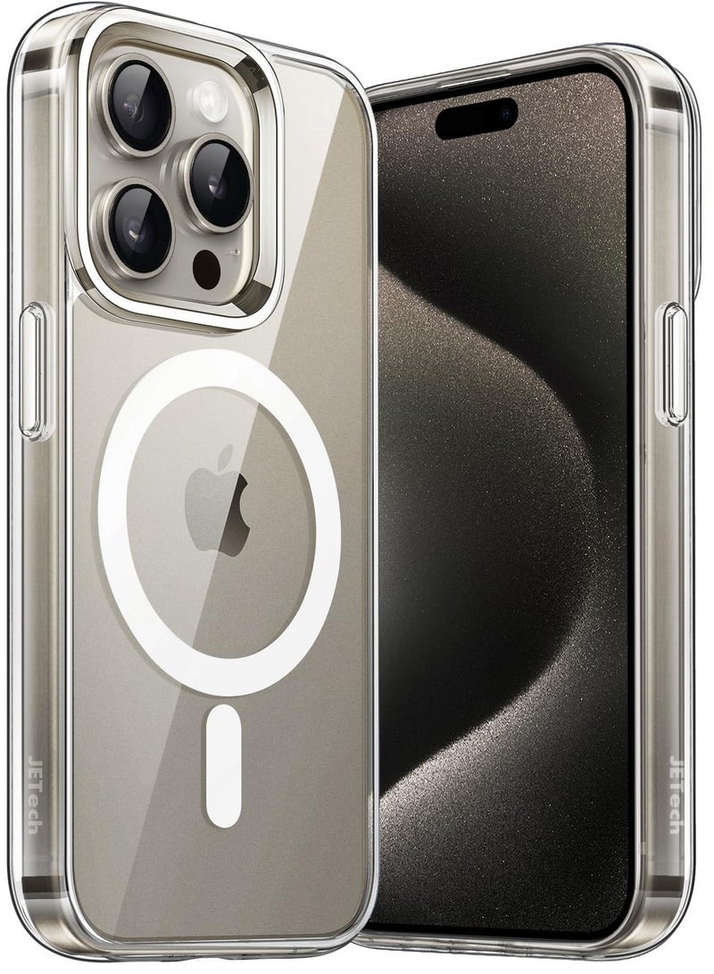 Jetech Magnetic Case for iPhone 15 Pro 6.1 Inch Compatible with MagSafe Wireless Charging Shockproof Phone Bumper Cover Anti Scratch Clear Back Clear - Image 1