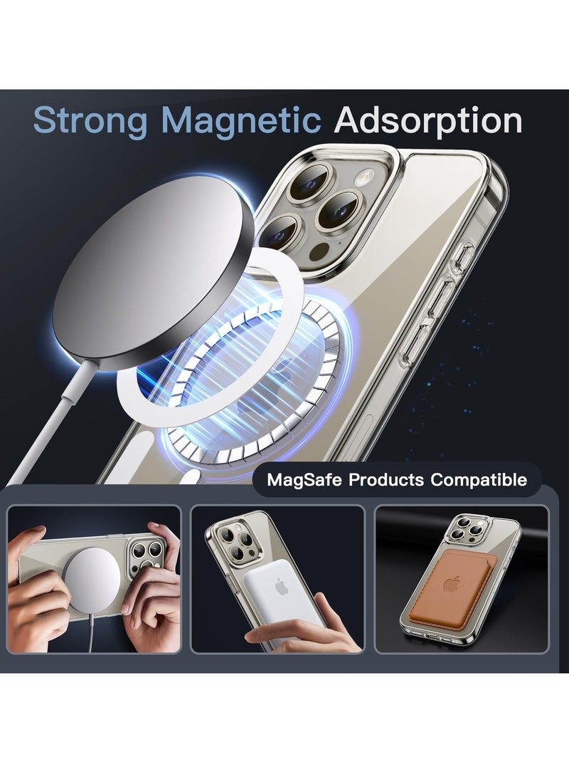 Jetech Magnetic Case for iPhone 15 Pro 6.1 Inch Compatible with MagSafe Wireless Charging Shockproof Phone Bumper Cover Anti Scratch Clear Back Clear - Image 5
