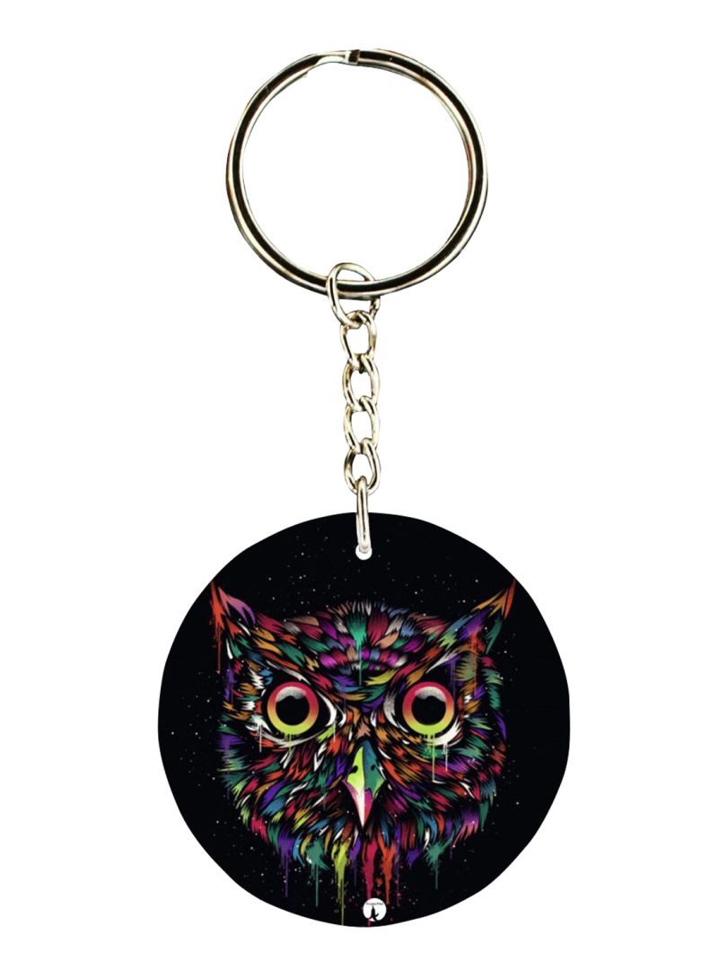 Owl Face Printed Keychain
