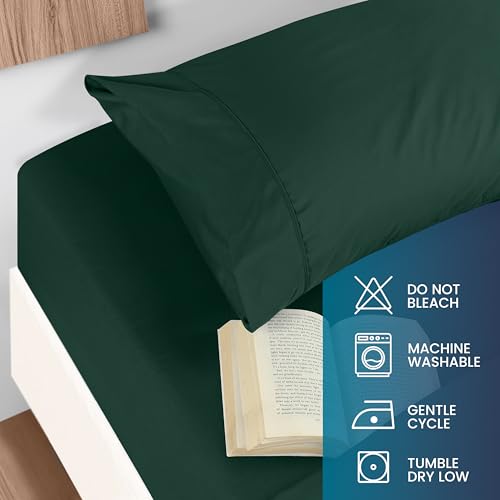 Utopia Bedding Queen Sheet Set - Brushed Microfiber - Soft Bed Sheets for Queen Size Bed Set - Includes 1 Fitted, 1 Flat, & 2 Pillow Cases - Deep Pocket (Emerald) - Image 5