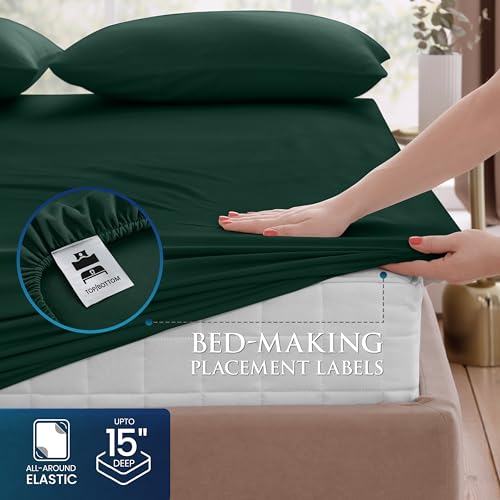 Utopia Bedding Queen Sheet Set - Brushed Microfiber - Soft Bed Sheets for Queen Size Bed Set - Includes 1 Fitted, 1 Flat, & 2 Pillow Cases - Deep Pocket (Emerald) - Image 3