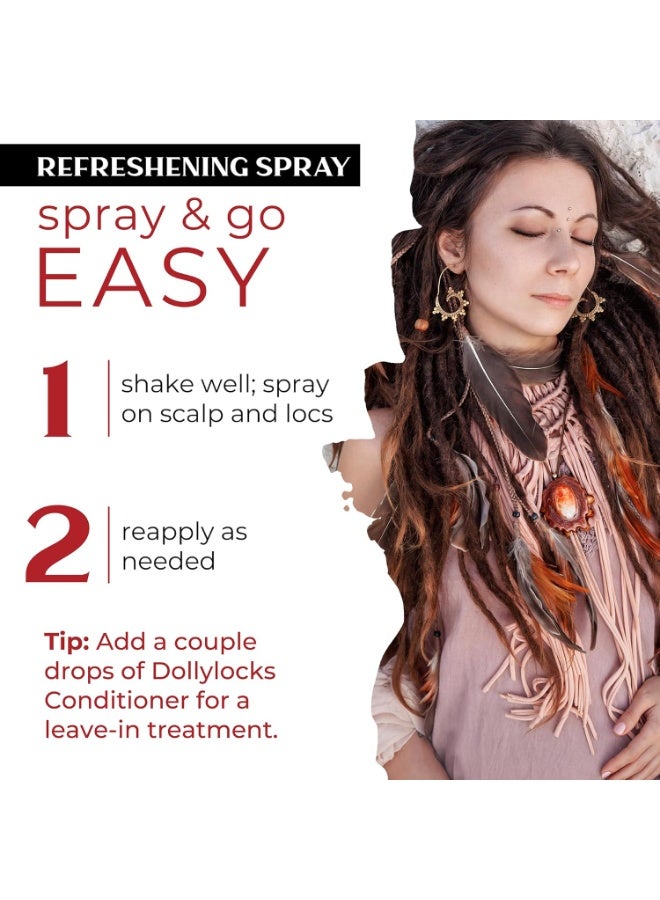 Dollylocks Refreshening Spray for Locs, Braids, Extensions, Dreadlocks | Rosemary Peppermint Lemon | Plant-based, Residue-free, Sulfate-free | Refresh Moisturizing Scalp Relief | 8 oz - Image 5