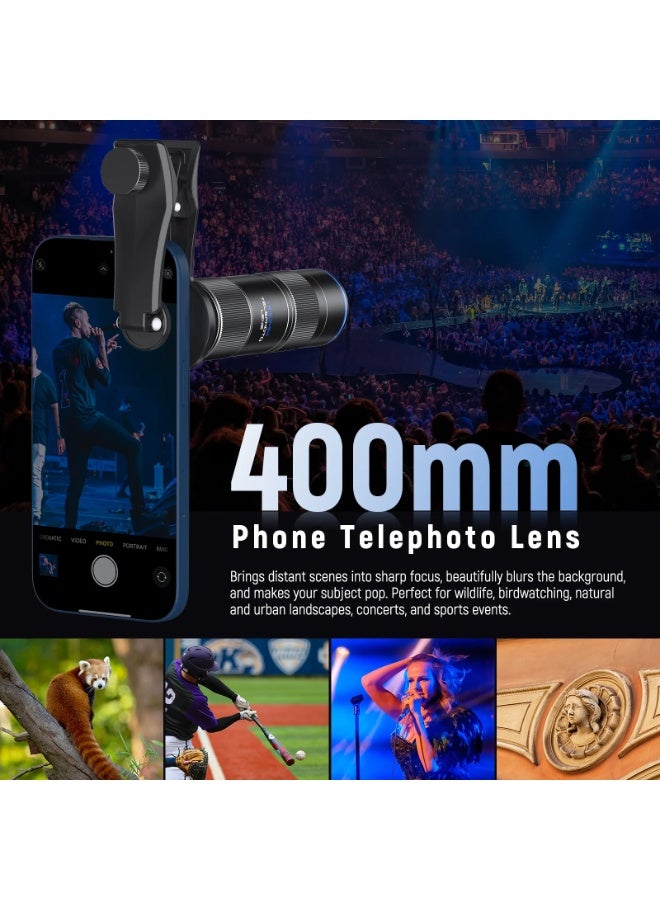 Neewer 400mm Phone Telephoto Lens — 29× Zoom & 70cm Close Focus (Macro), 15 Elements/12 Groups HD Optics, Tripod-Ready, 17mm Threaded Lens Clip | 400mm Phone Telephoto Lens with 17mm Threaded Lens Clip - Image 2