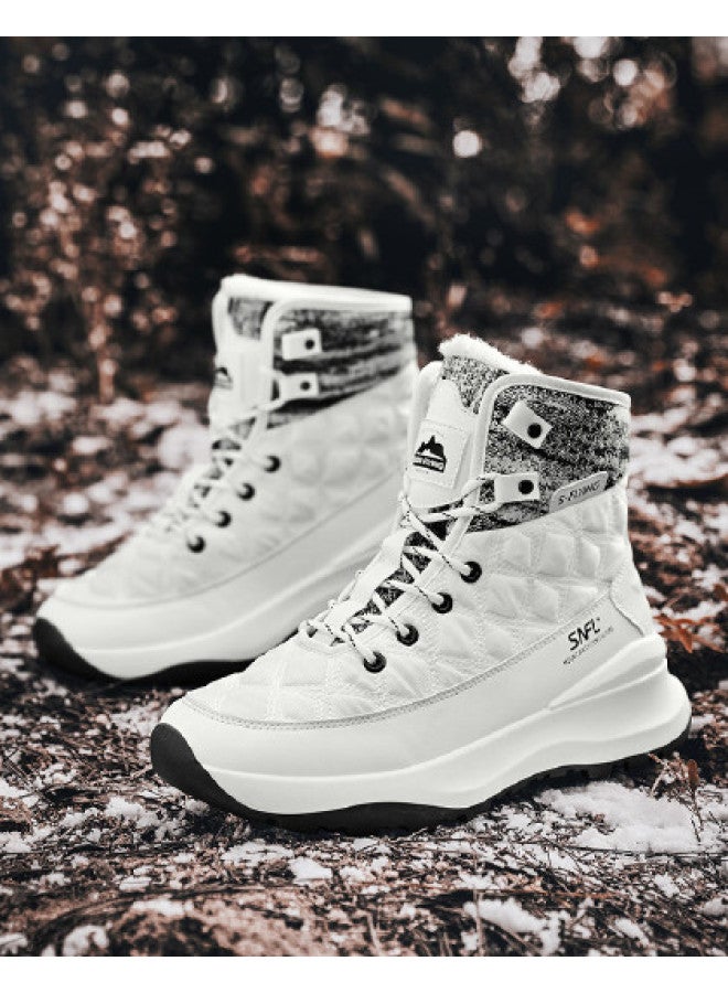 Flying in the snow Snow Flying 25 Years Winter Fleece Warm Thick Sole Snow Boots High Top Cotton Boots Sports Casual Men's Boots Women's Boots - Image 1