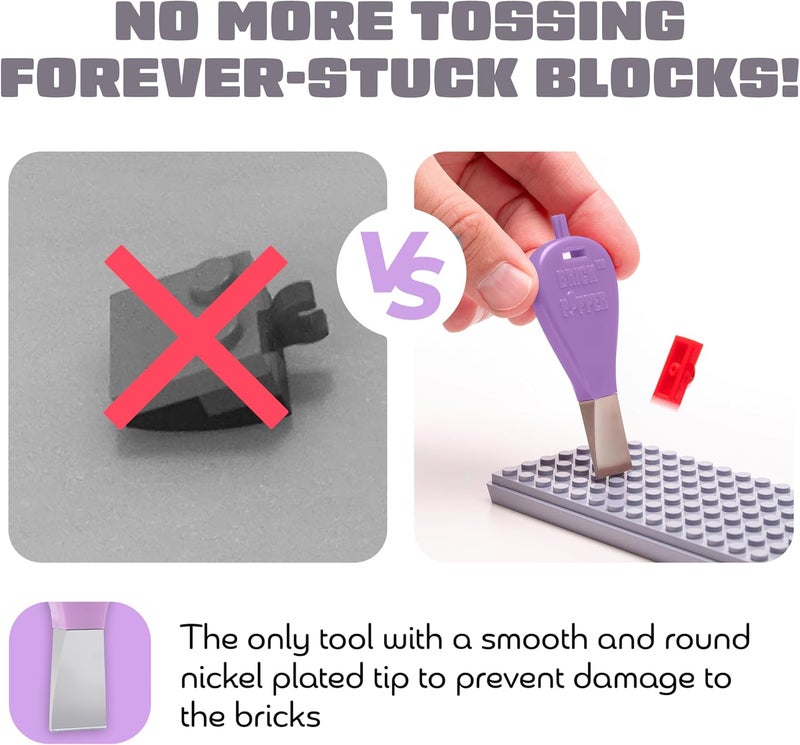 Brick Popper أسرع فاصل طوب في العالم - مزيل فعال للأطفال والبالغين - للأعمار 6+ - أداة أساسية (أرجواني) - Image 2